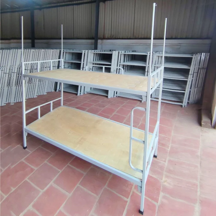 Giường sắt 2 tầng cho sinh viên, công nhân giá rẻ có cọc mắc màn